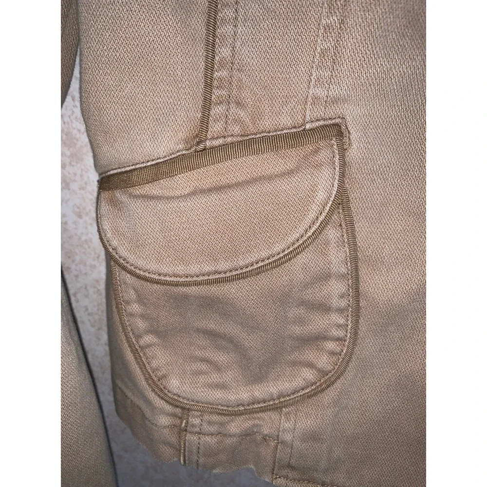 Liz Claiborne Womens‎ Tan Blazer Jacket Size Small Button Front Pockets